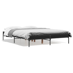 Sengeramme svart 140x190 cm konstruert tre og metall