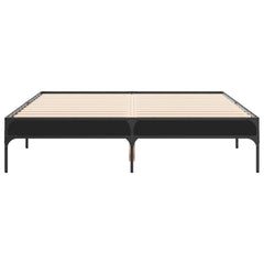 Sengeramme svart 140x190 cm konstruert tre og metall