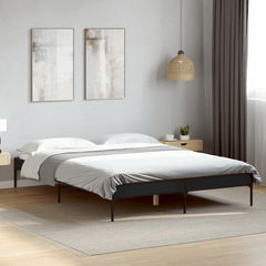 Sengeramme svart 140x190 cm konstruert tre og metall
