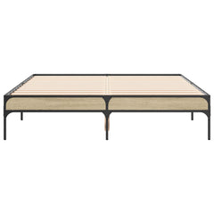 Sengeramme sonoma eik 140x190 cm konstruert tre og metall