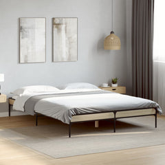 Sengeramme sonoma eik 140x190 cm konstruert tre og metall