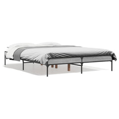 Sengeramme grå sonoma 140x190 cm konstruert tre og metall