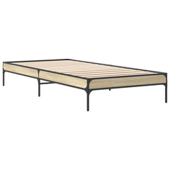 Sengeramme sonoma eik 75x190 cm konstruert tre og metall