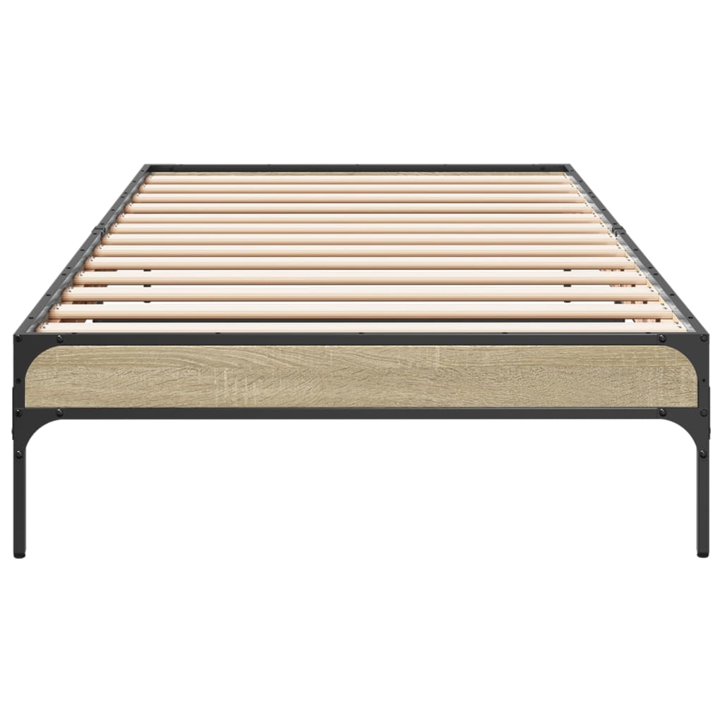 Sengeramme sonoma eik 75x190 cm konstruert tre og metall