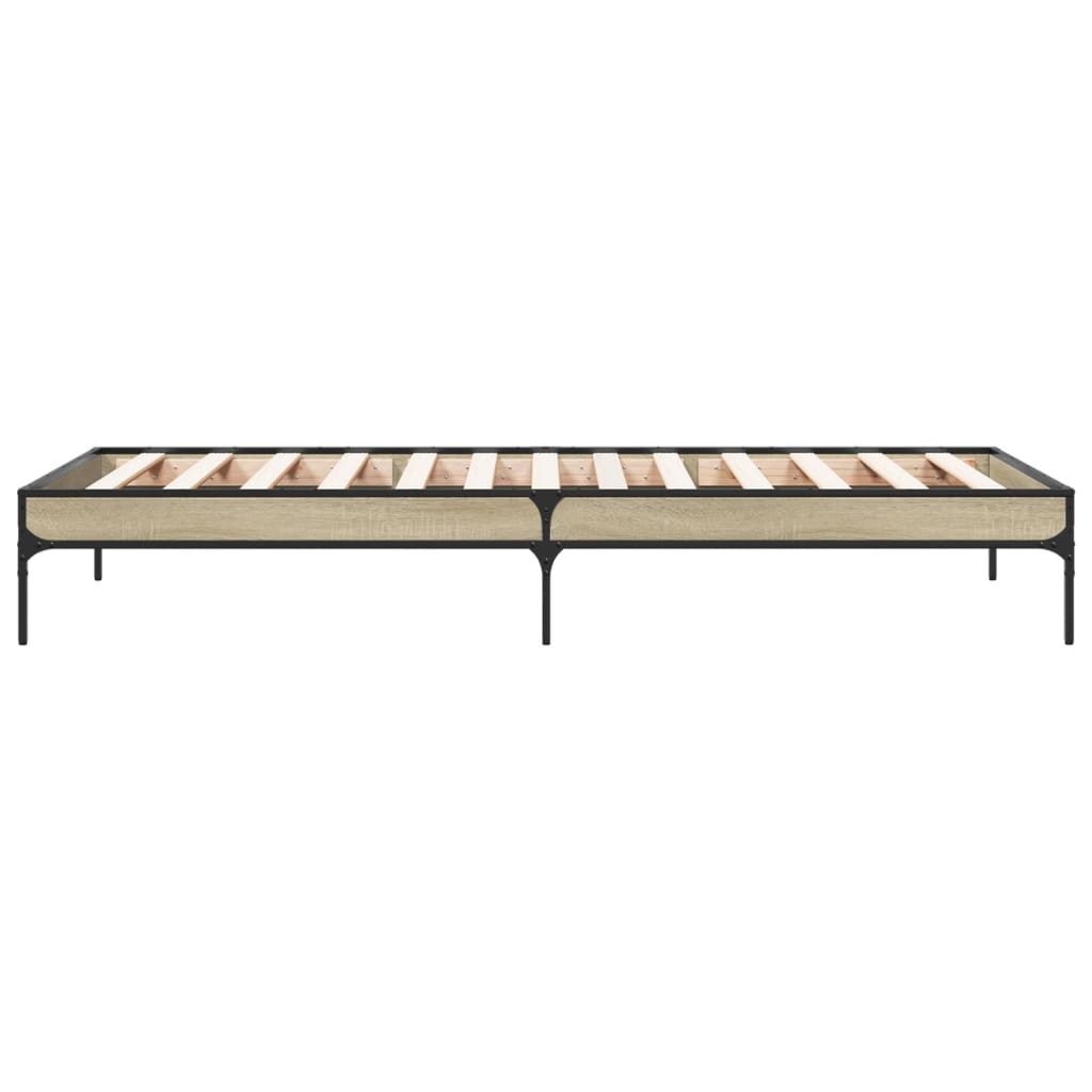 Sengeramme sonoma eik 75x190 cm konstruert tre og metall