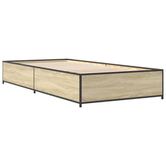 Sengeramme sonoma eik 100x200 cm konstruert tre og metall
