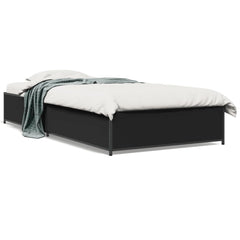 Sengeramme svart 90x200 cm konstruert tre og metall