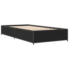 Sengeramme svart 90x200 cm konstruert tre og metall