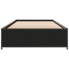 Sengeramme svart 90x200 cm konstruert tre og metall