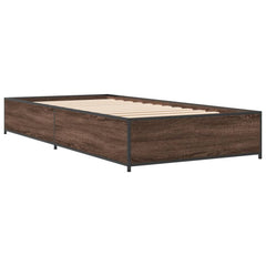 Sengeramme brun eik 90x200 cm konstruert tre og metall