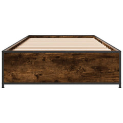 Sengeramme røkt eik 90x190 cm konstruert tre og metall
