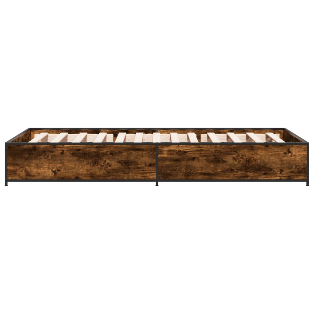 Sengeramme røkt eik 90x190 cm konstruert tre og metall