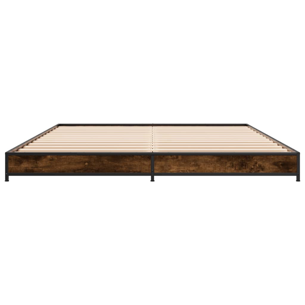 Sengeramme røkt eik 150x200 cm konstruert tre og metall