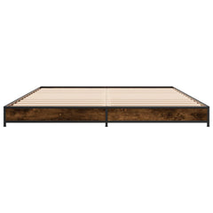Sengeramme røkt eik 150x200 cm konstruert tre og metall
