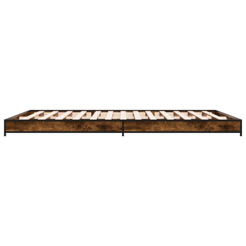 Sengeramme røkt eik 150x200 cm konstruert tre og metall