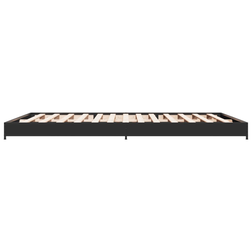Sengeramme svart 120x200 cm konstruert tre og metall