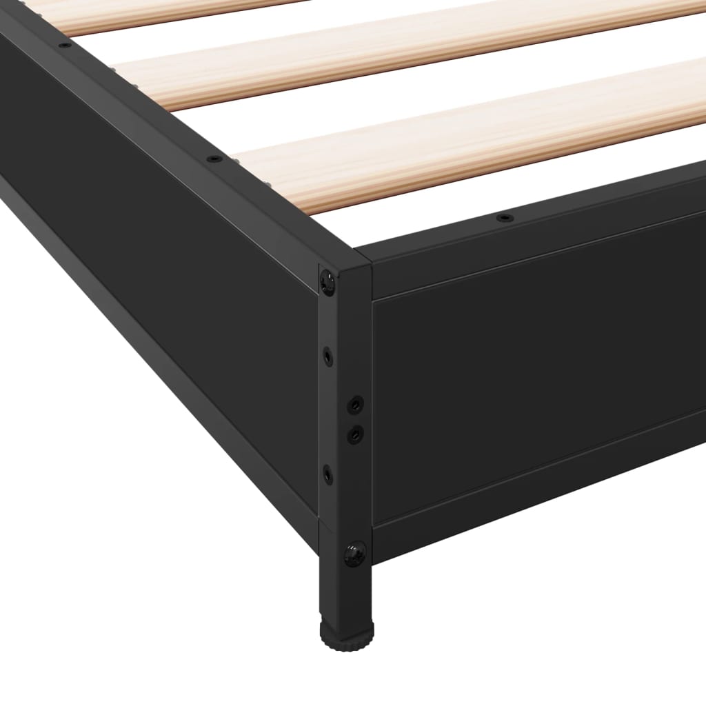 Sengeramme svart 120x200 cm konstruert tre og metall