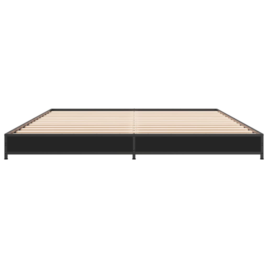 Sengeramme svart 120x190 cm konstruert tre og metall