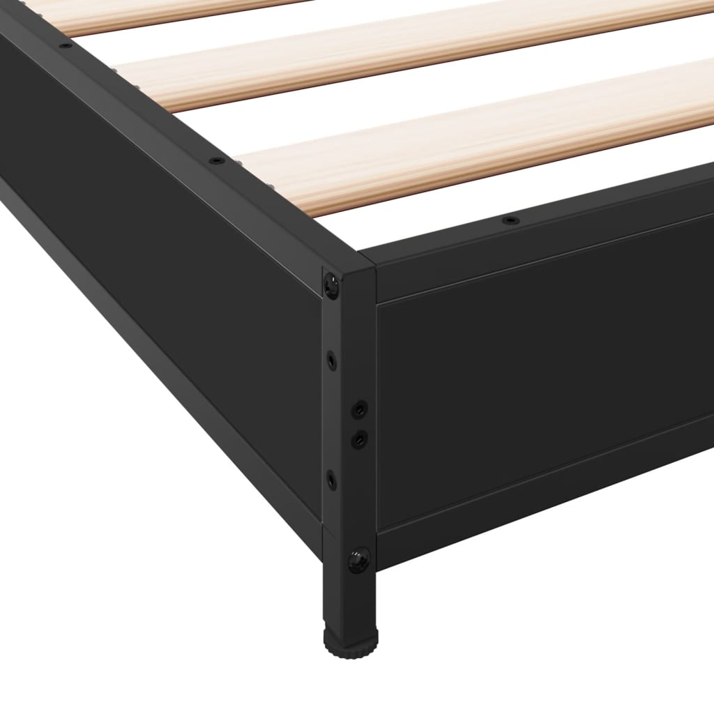 Sengeramme svart 120x190 cm konstruert tre og metall