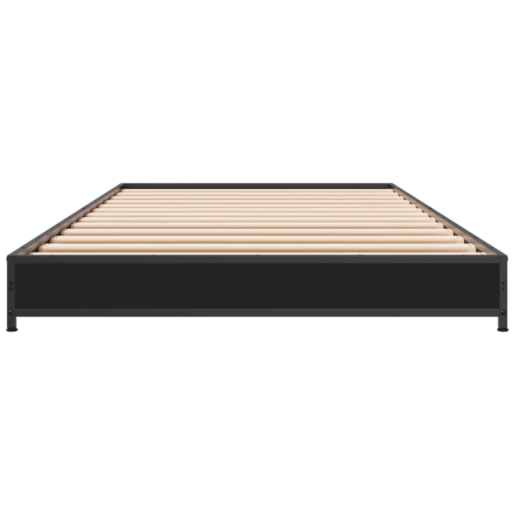 Sengeramme svart 90x190 cm konstruert tre og metall