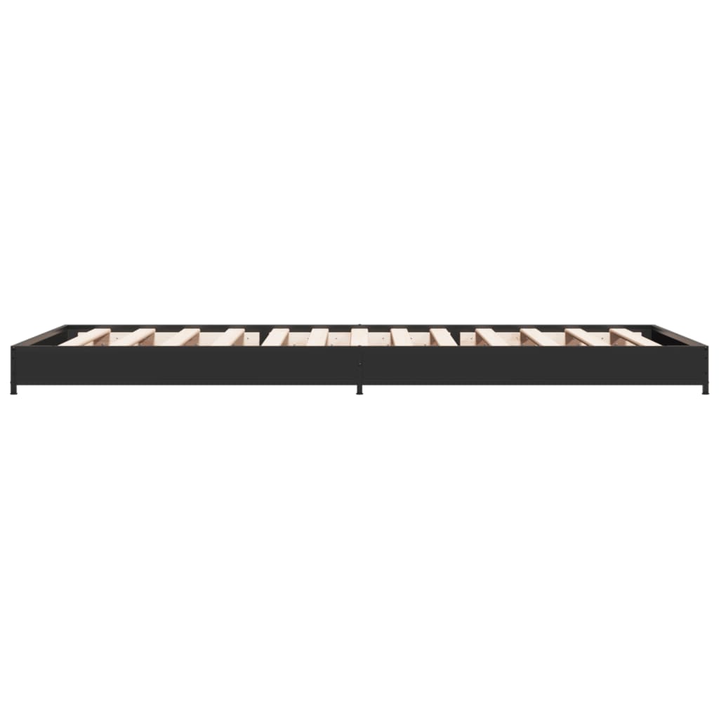 Sengeramme svart 90x190 cm konstruert tre og metall