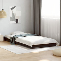 Sengeramme svart 90x190 cm konstruert tre og metall