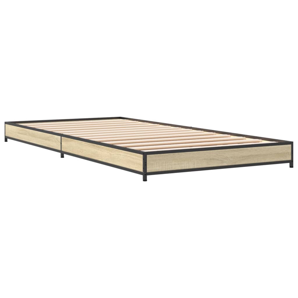 Sengeramme sonoma eik 75x190 cm konstruert tre og metall