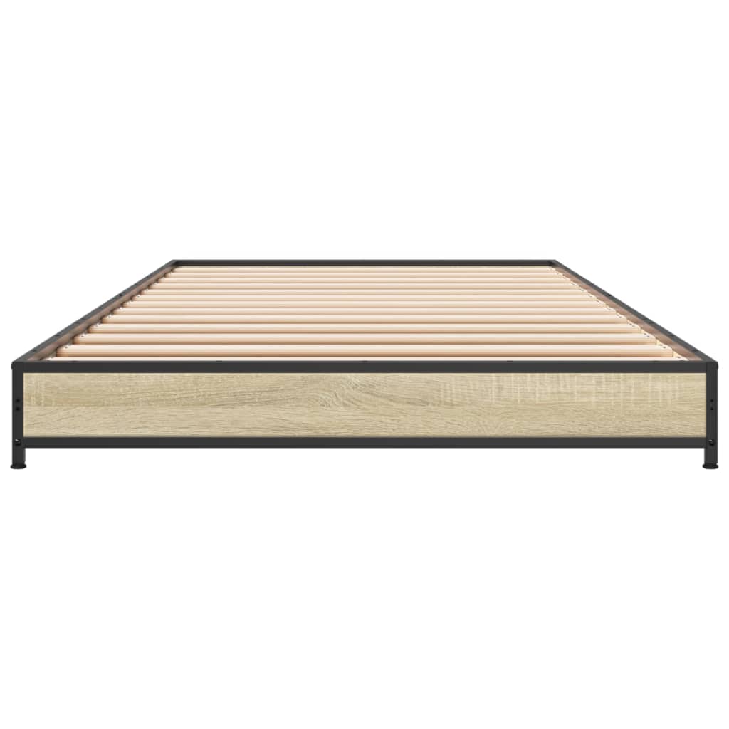 Sengeramme sonoma eik 75x190 cm konstruert tre og metall
