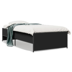 Sengeramme svart 90x200 cm konstruert tre og metall