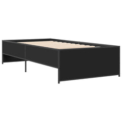 Sengeramme svart 90x200 cm konstruert tre og metall