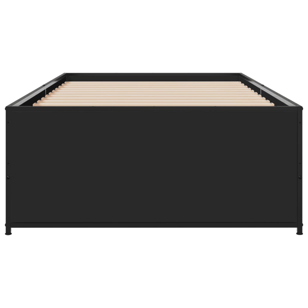 Sengeramme svart 90x200 cm konstruert tre og metall