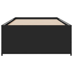 Sengeramme svart 90x200 cm konstruert tre og metall