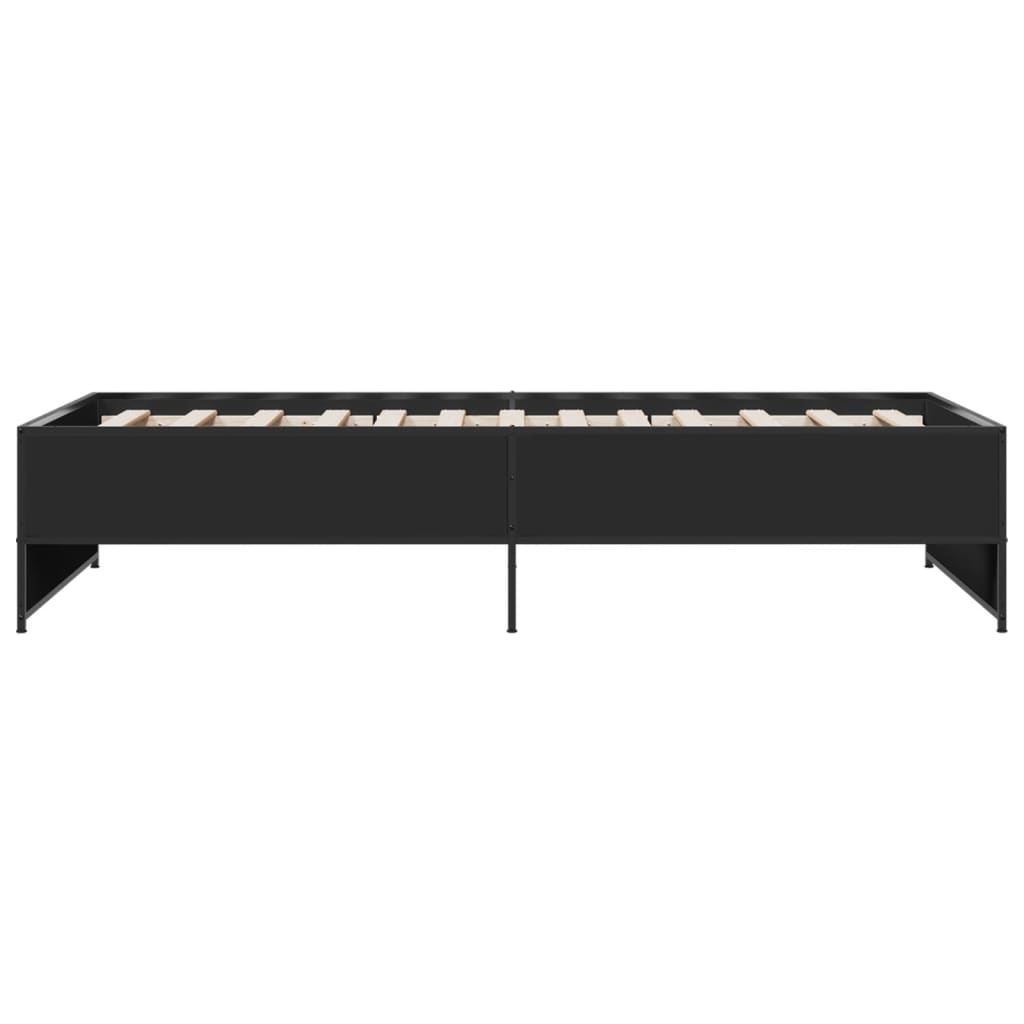 Sengeramme svart 90x200 cm konstruert tre og metall