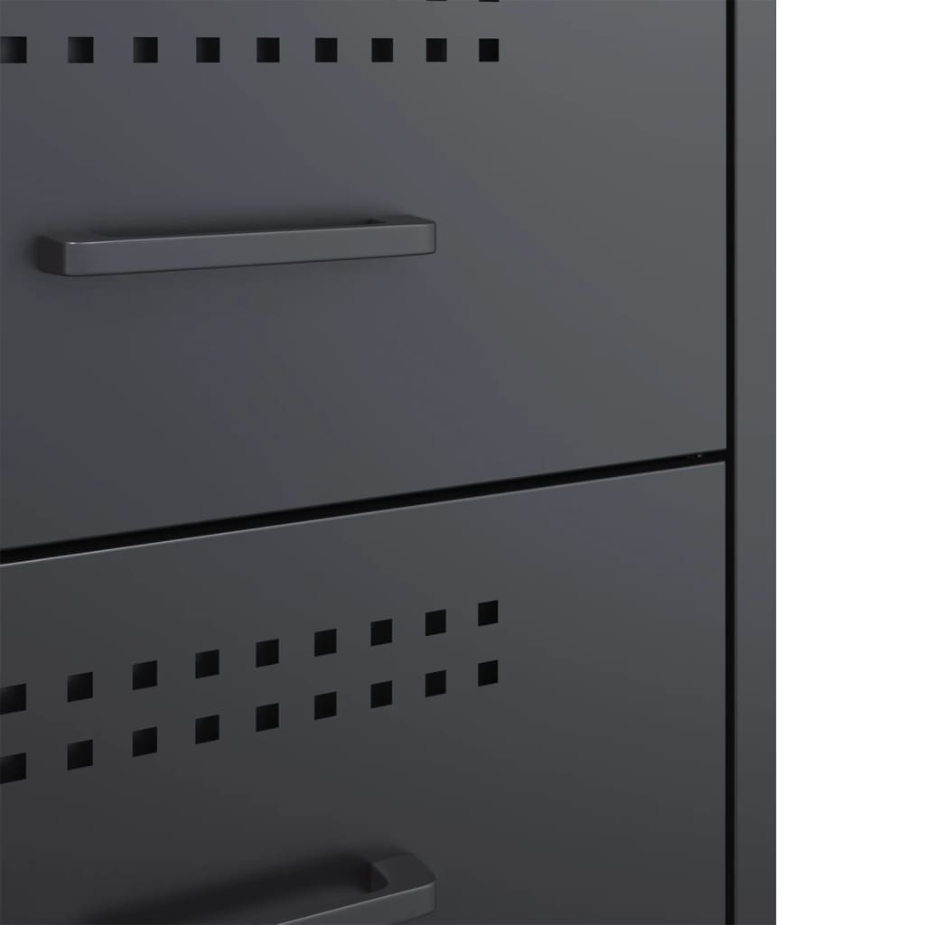 Nattbord 2 stk antrasitt 36x39x50,5 cm stål - SminkeBord.no