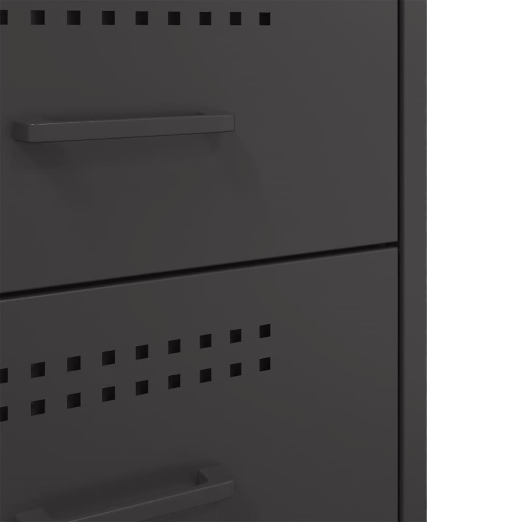 Nattbord 2 stk svart 36x39x68 cm stål - SminkeBord.no