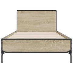 Sengeramme sonoma eik 90x200 cm konstruert tre og metall