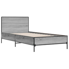 Sengeramme grå sonoma 90x200 cm konstruert tre og metall