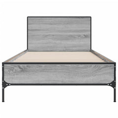 Sengeramme grå sonoma 90x200 cm konstruert tre og metall