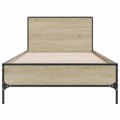 Sengeramme sonoma eik 100x200 cm konstruert tre og metall