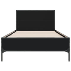 Sengeramme svart 75x190 cm konstruert tre og metall