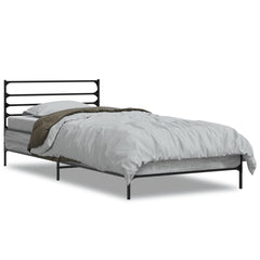 Sengeramme grå sonoma 75x190 cm konstruert tre og metall