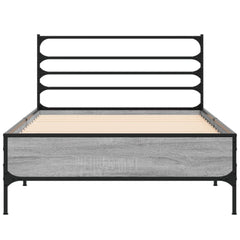 Sengeramme grå sonoma 75x190 cm konstruert tre og metall