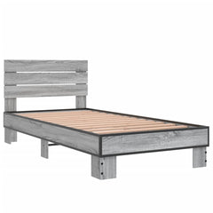 Sengeramme grå sonoma 75x190 cm konstruert tre og metall