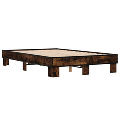 Sengeramme røkt eik 120x200 cm konstruert tre og metall