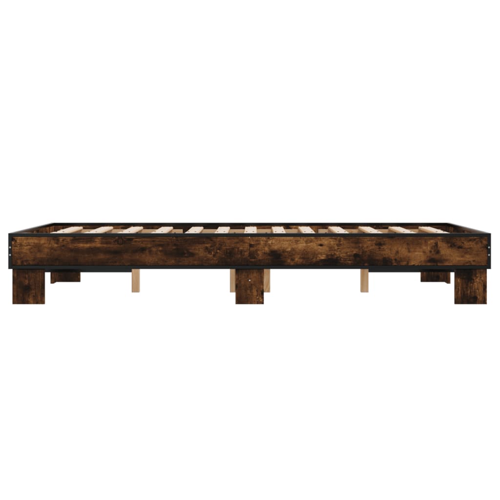 Sengeramme røkt eik 120x200 cm konstruert tre og metall