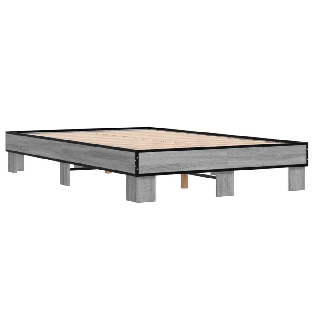 Sengeramme grå sonoma 120x200 cm konstruert tre og metall