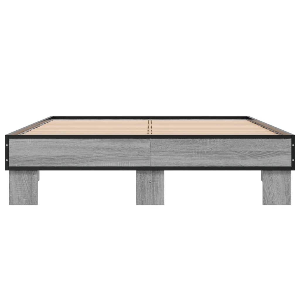Sengeramme grå sonoma 120x200 cm konstruert tre og metall