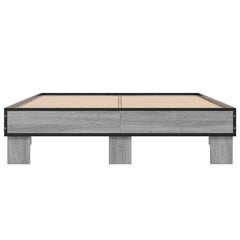 Sengeramme grå sonoma 120x200 cm konstruert tre og metall