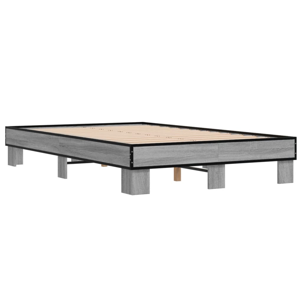 Sengeramme grå sonoma 120x200 cm konstruert tre og metall