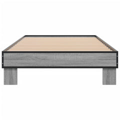 Sengeramme grå sonoma 90x200 cm konstruert tre og metall